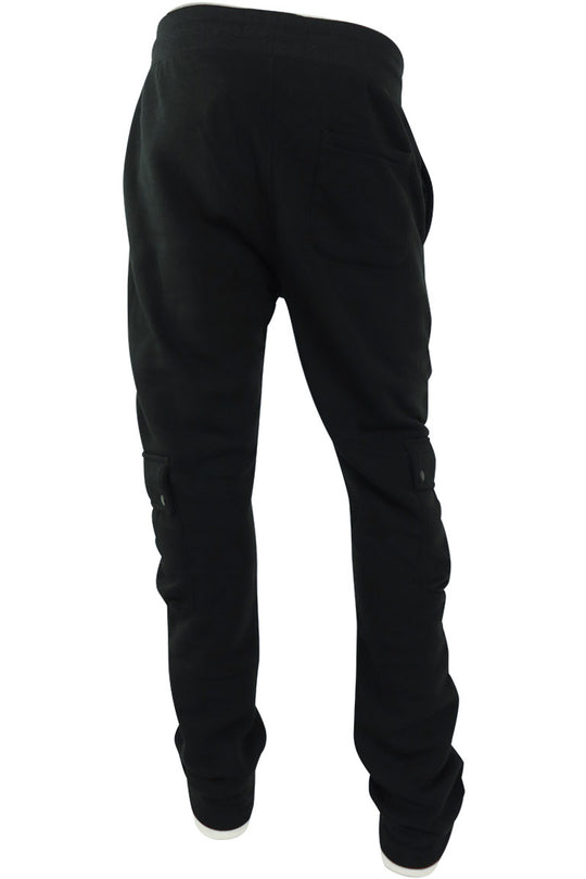 Stacked Cargo Fleece Pant (Black) - Zamage