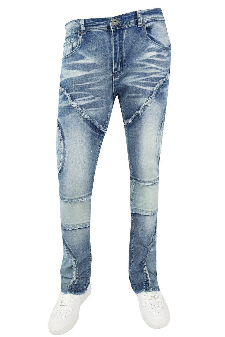 Dual Shade Stacked Denim (Blue)