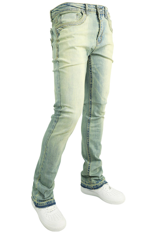 Crater Fade Stacked Denim (Stone Wash)