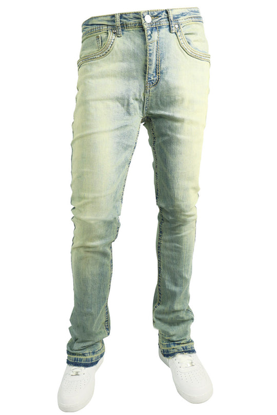 Crater Fade Stacked Denim (Stone Wash)