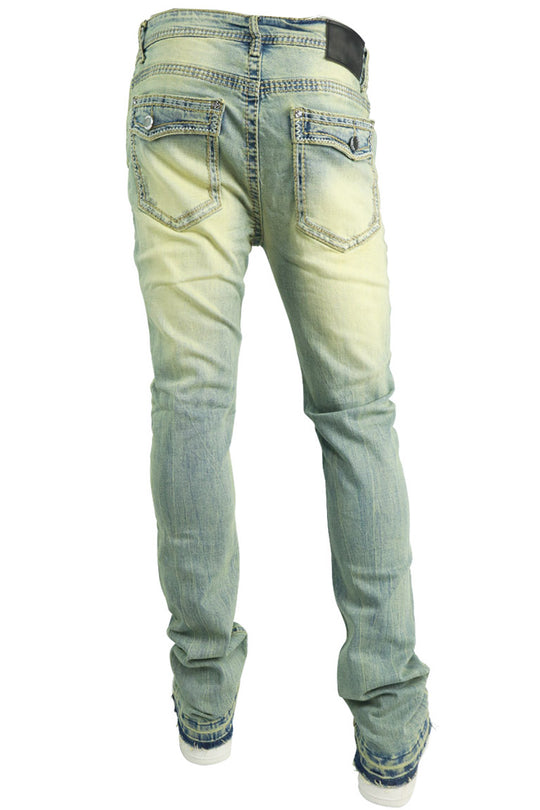 Crater Fade Stacked Denim (Stone Wash)