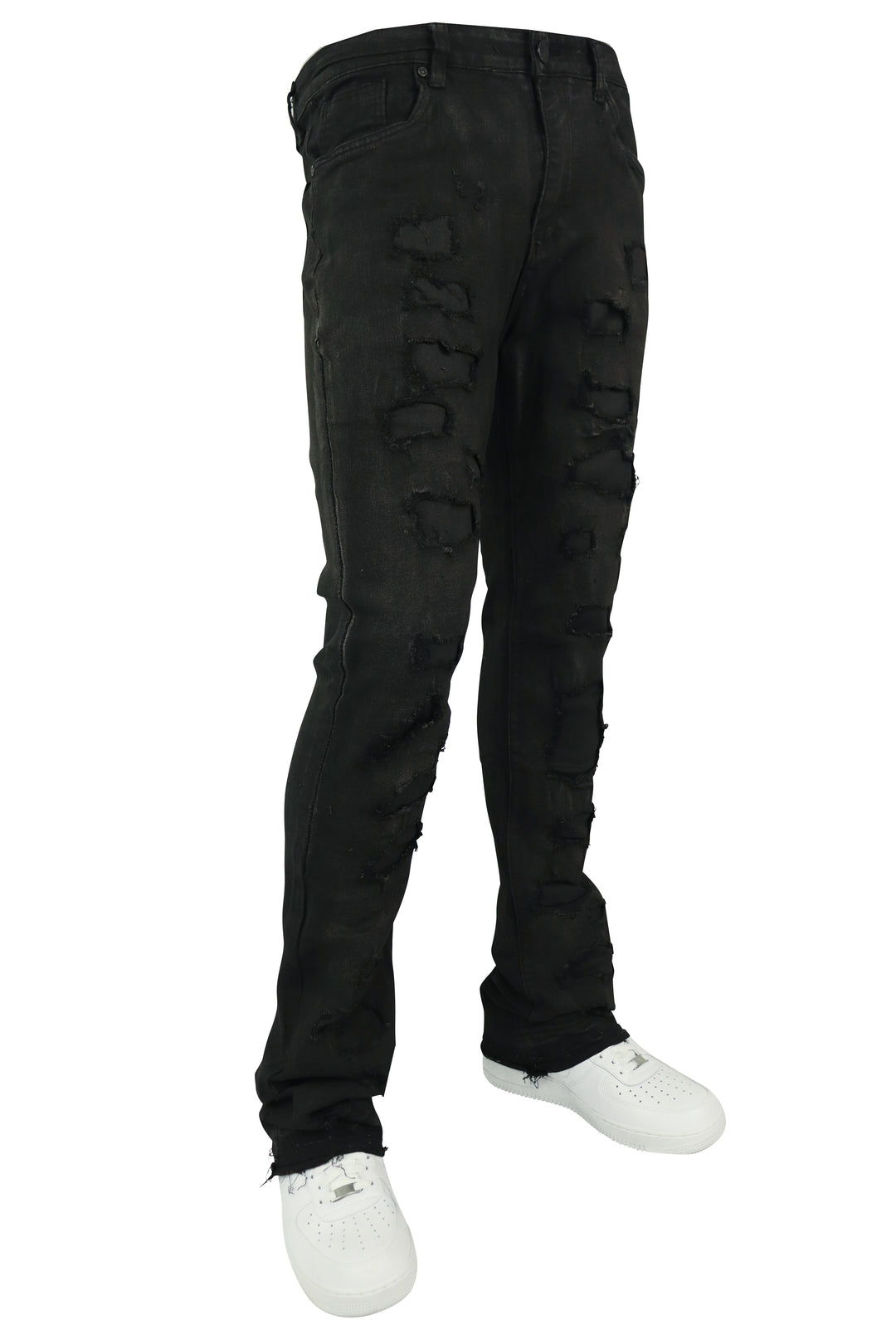 Apex Stacked Denim (Black Bleach Wash)