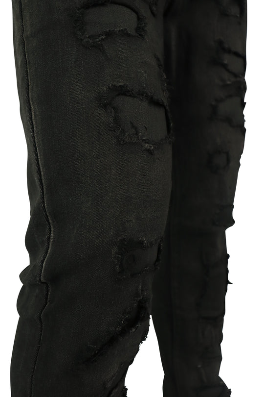 Apex Stacked Denim (Black Bleach Wash)