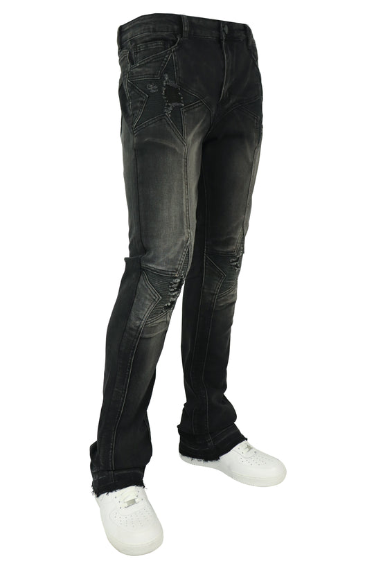 Four Point Stacked Denim (Black Wash) (M8300D)