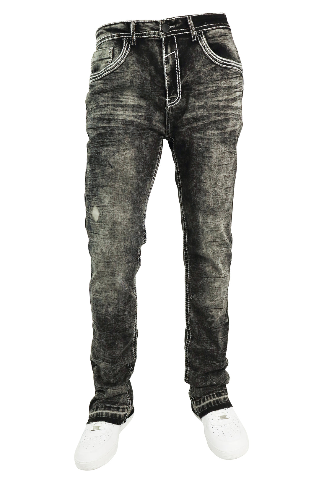 Crater Fade Stacked Denim (Black Wash)