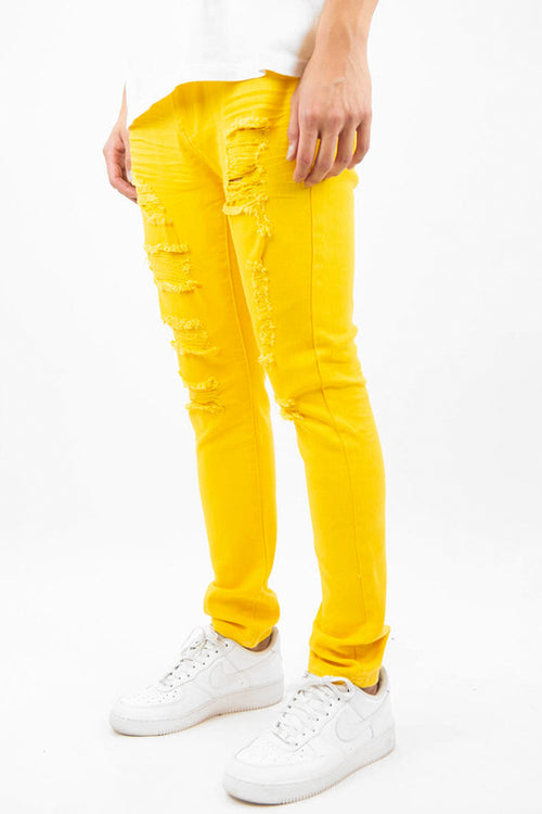 From The Trenches Ripped & Repaired Denim (Gold) (100-620) - Zamage