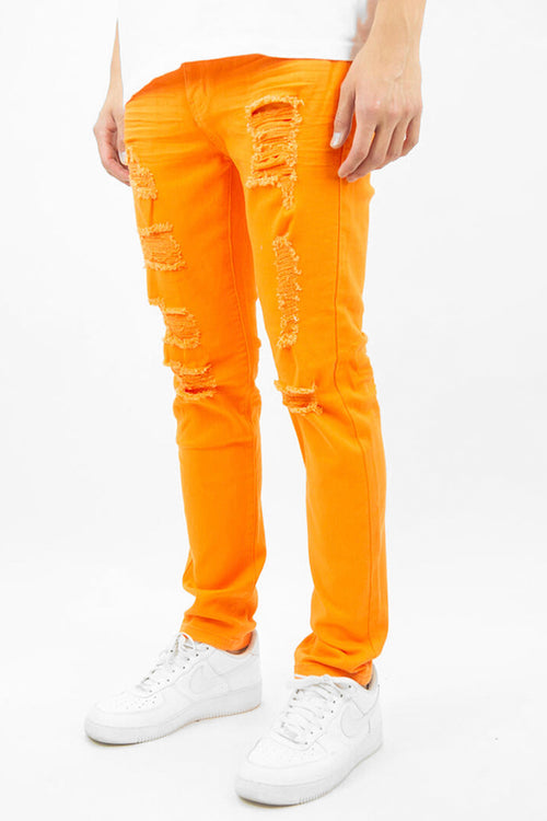From The Trenches Ripped & Repaired Denim (Orange) (100-620) - Zamage
