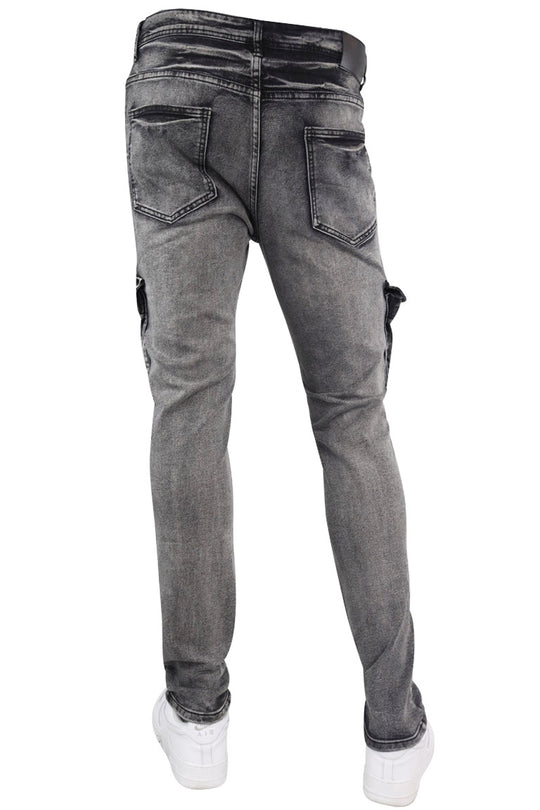 Cargo Pocket Denim (Black Wash) - Zamage