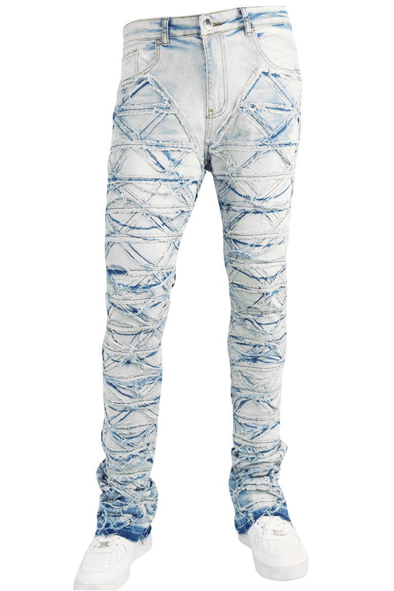 X'D Shredded Stacked Denim (Blue Wash) - Zamage
