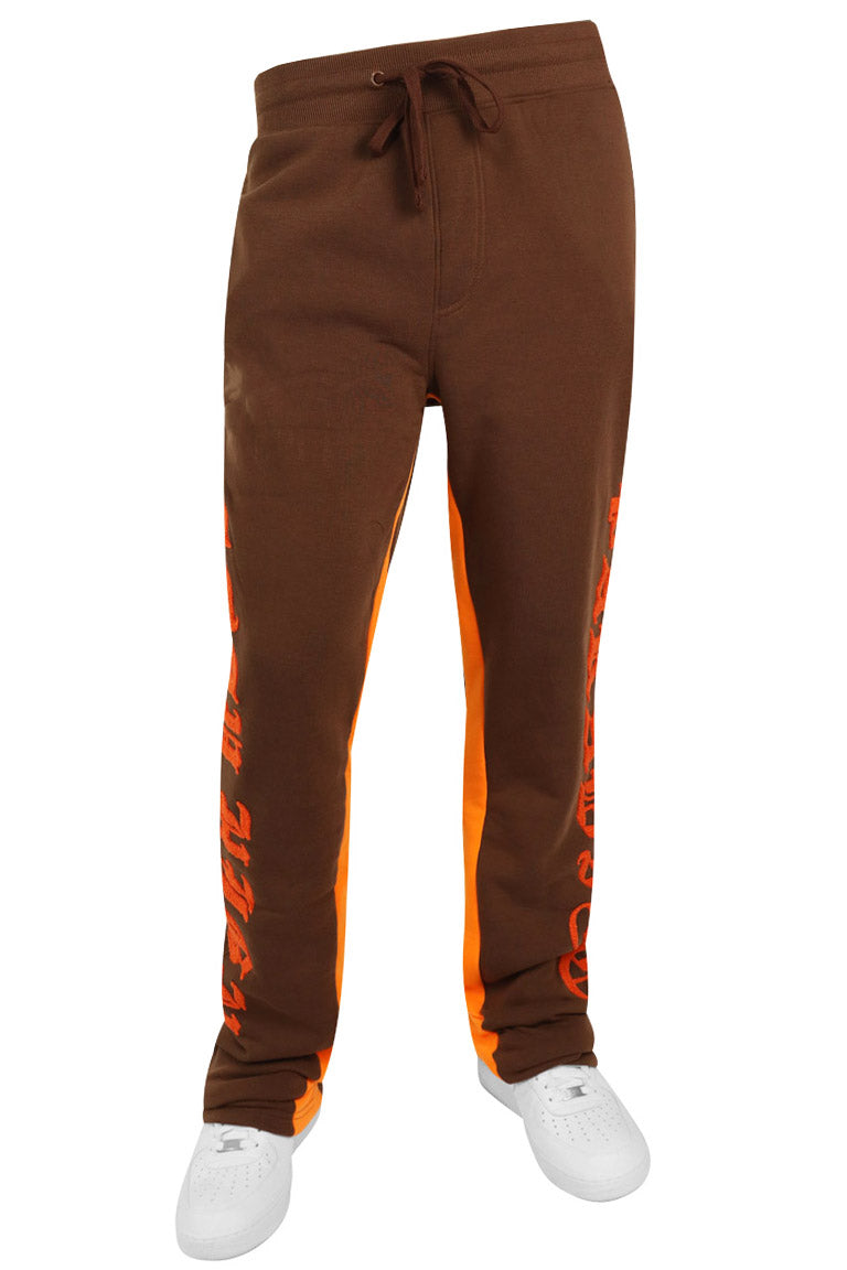 Stay High Paradise Fleece Stacked Pant (Brown) (132-498) - Zamage