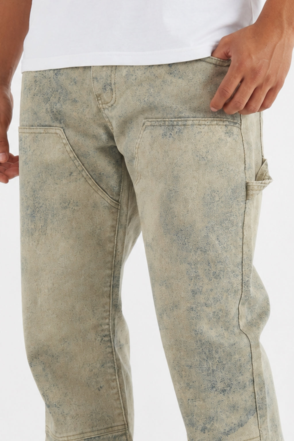 Carpenter Washed Relaxed Fit Denim (Khaki) (M8825D)