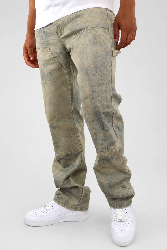 Carpenter Washed Relaxed Fit Denim (Khaki) (M8825D)
