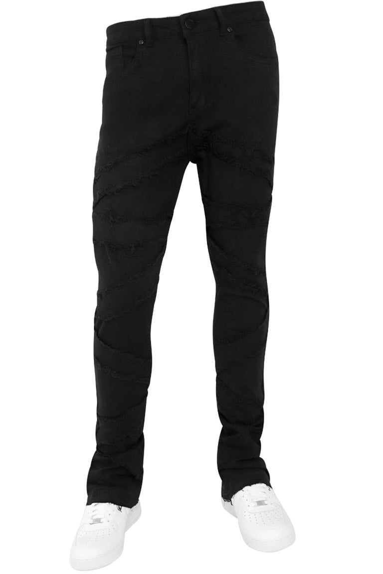 Cut Edge Stacked Denim (Jet Black) (M5835T)