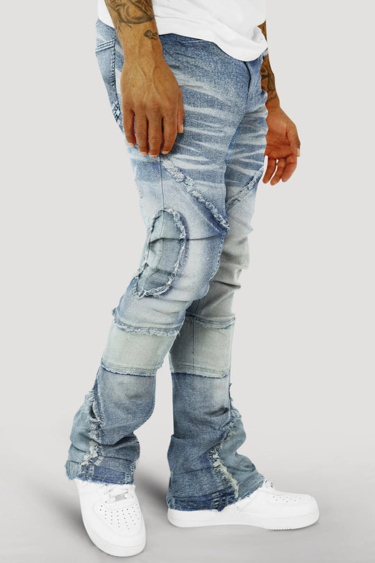 Dual Shade Stacked Denim (Blue)