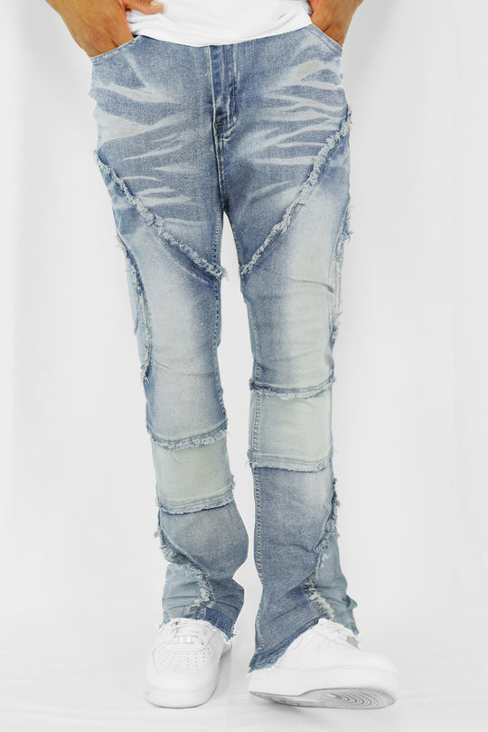 Dual Shade Stacked Denim (Blue)