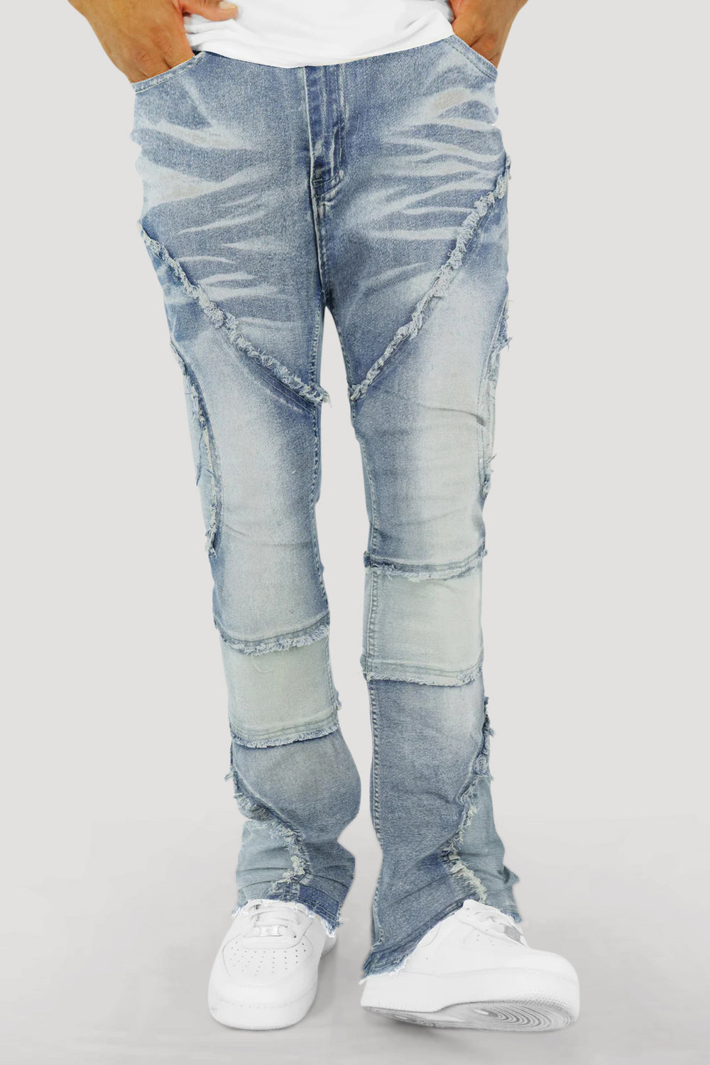 Dual Shade Stacked Denim (Blue)