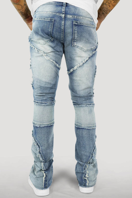 Dual Shade Stacked Denim (Blue)