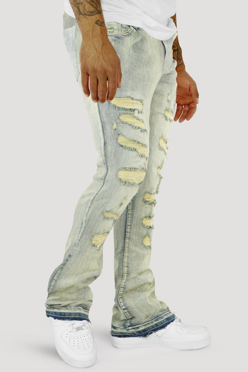 Vortex Stash Pocket Stacked Denim (Vintage Wash) - Zamage
