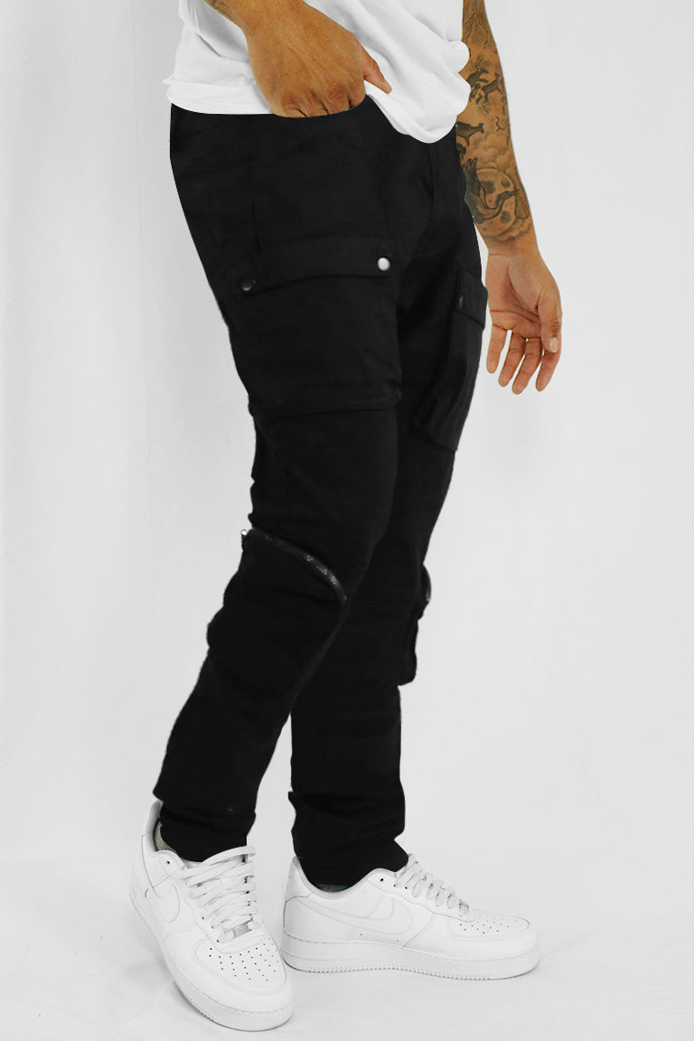 Black Out Cargo Denim (zwart)