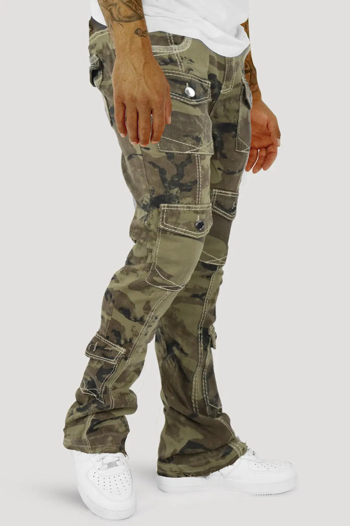 Against The Grain Camo Cargo Stacked Denim (Camo) (M8268T)