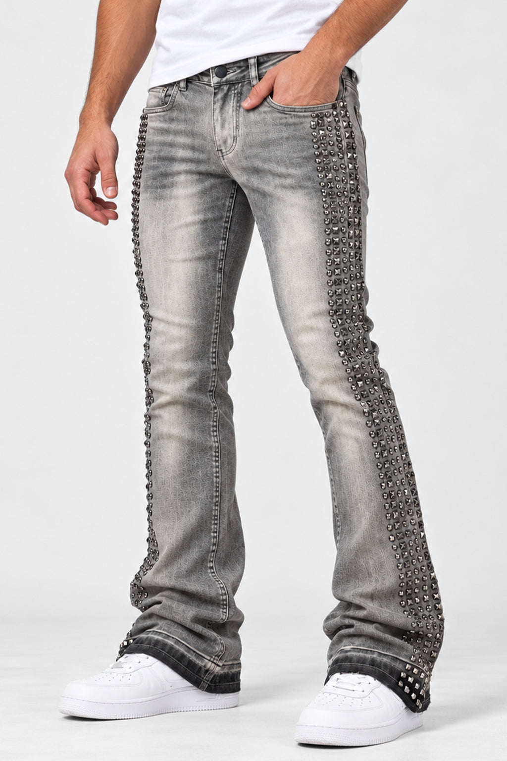 Vanter Stacked Jeans (Antique Grey Wash)