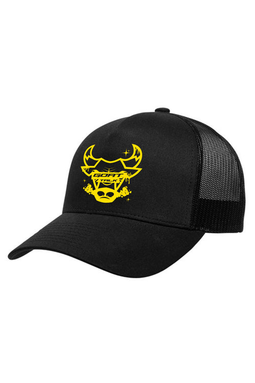 Goat Talk Retro Trucker Hat (Yellow Logo) - Zamage