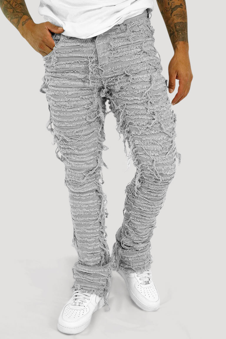 Alley Thread Stacked Denim (Grey Wash) - Zamage