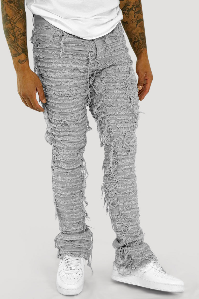 Alley Thread Stacked Denim (Grey Wash) - Zamage