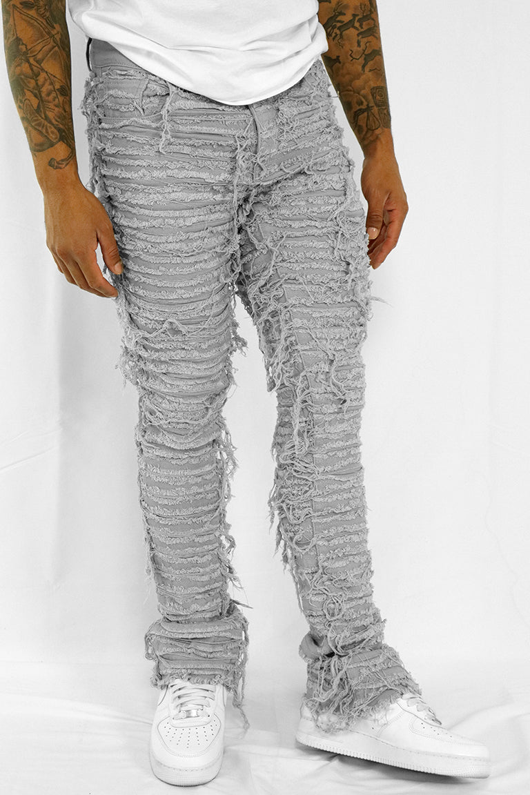 Alley Thread Stacked Denim (Grey Wash) - Zamage