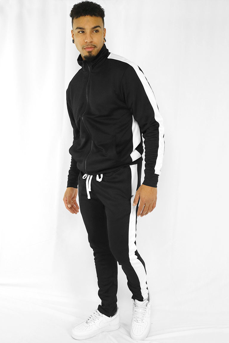 Asphalt One Stripe Track Jacket (Black - White) – Zamage