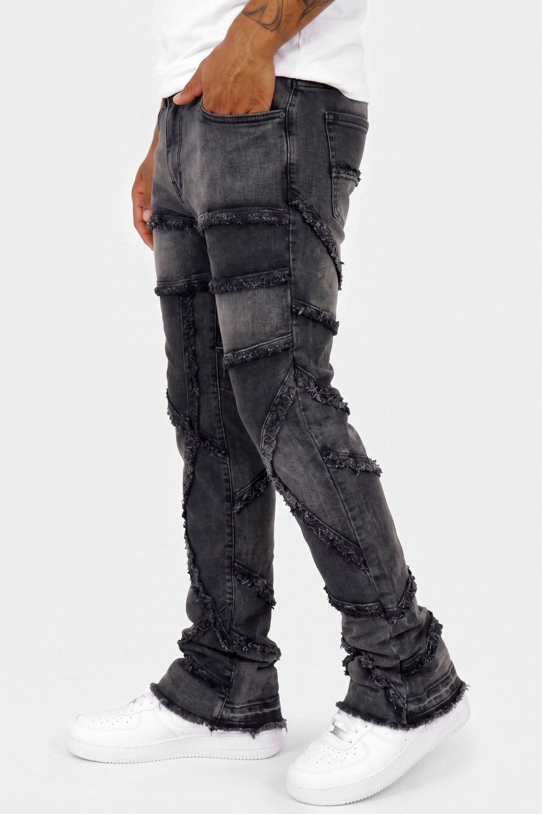Atlas Stacked Denim (Black) - Zamage