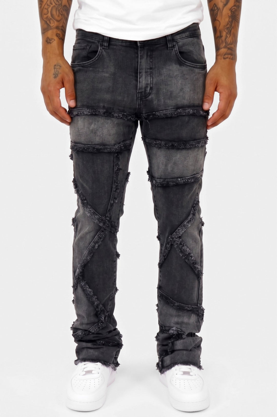 Atlas Stacked Denim (Black) - Zamage