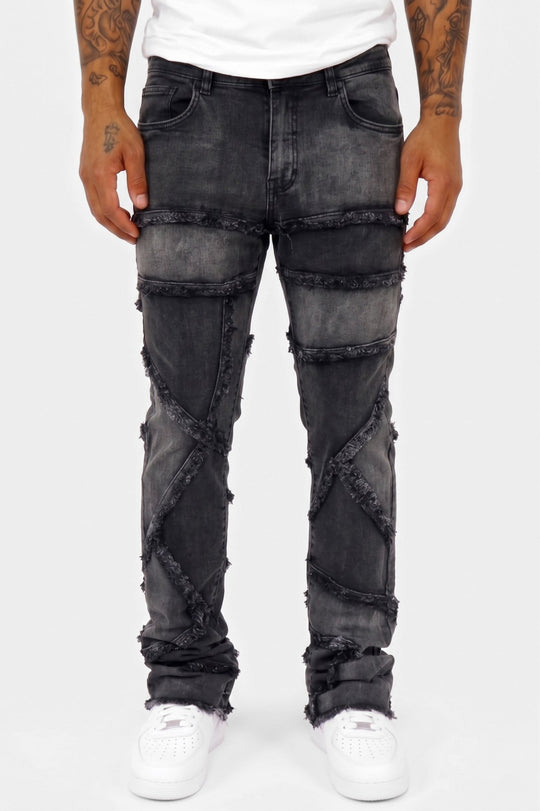 Atlas Stacked Denim (Black) - Zamage