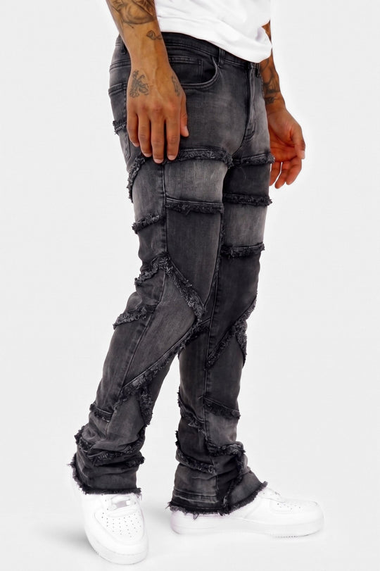 Atlas Stacked Denim (Black) - Zamage