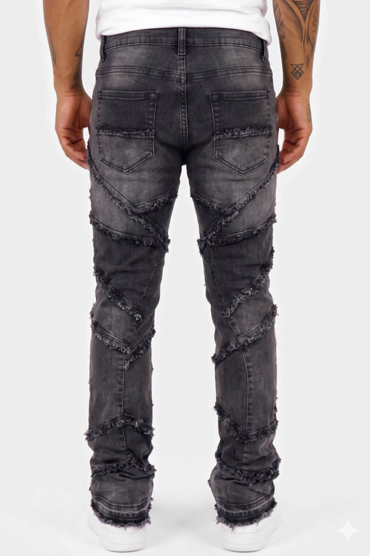 Atlas Stacked Denim (Black) - Zamage