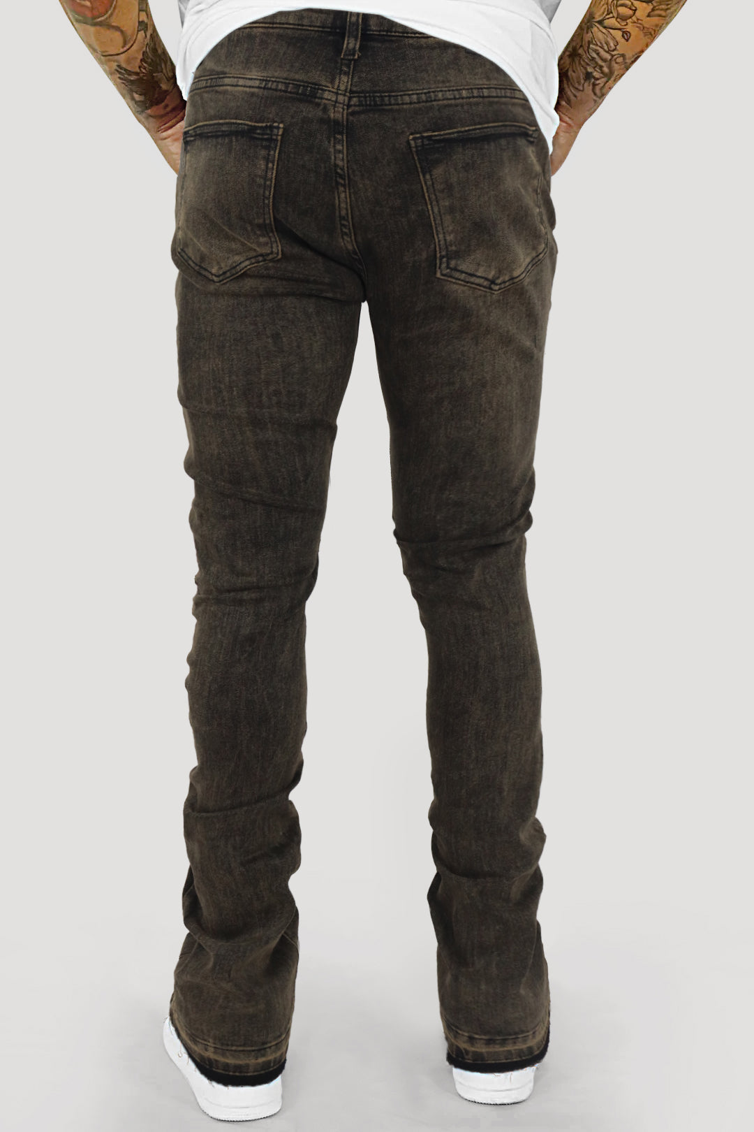 Four Point Stacked Denim (Dark Brown Wash) (M8300D)