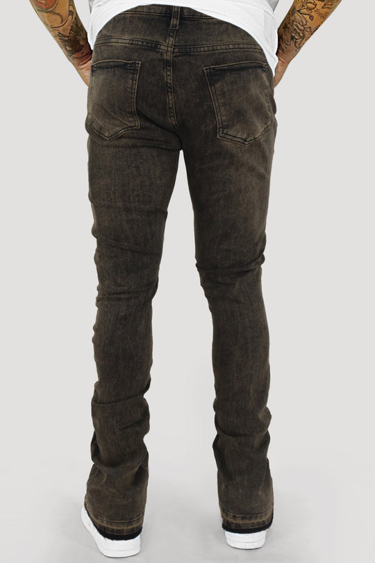 Four Point Stacked Denim (Dark Brown Wash) (M8300D)