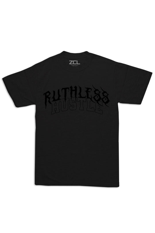 Oversized Ruthless Hustle Tee (Black Logo) - Zamage