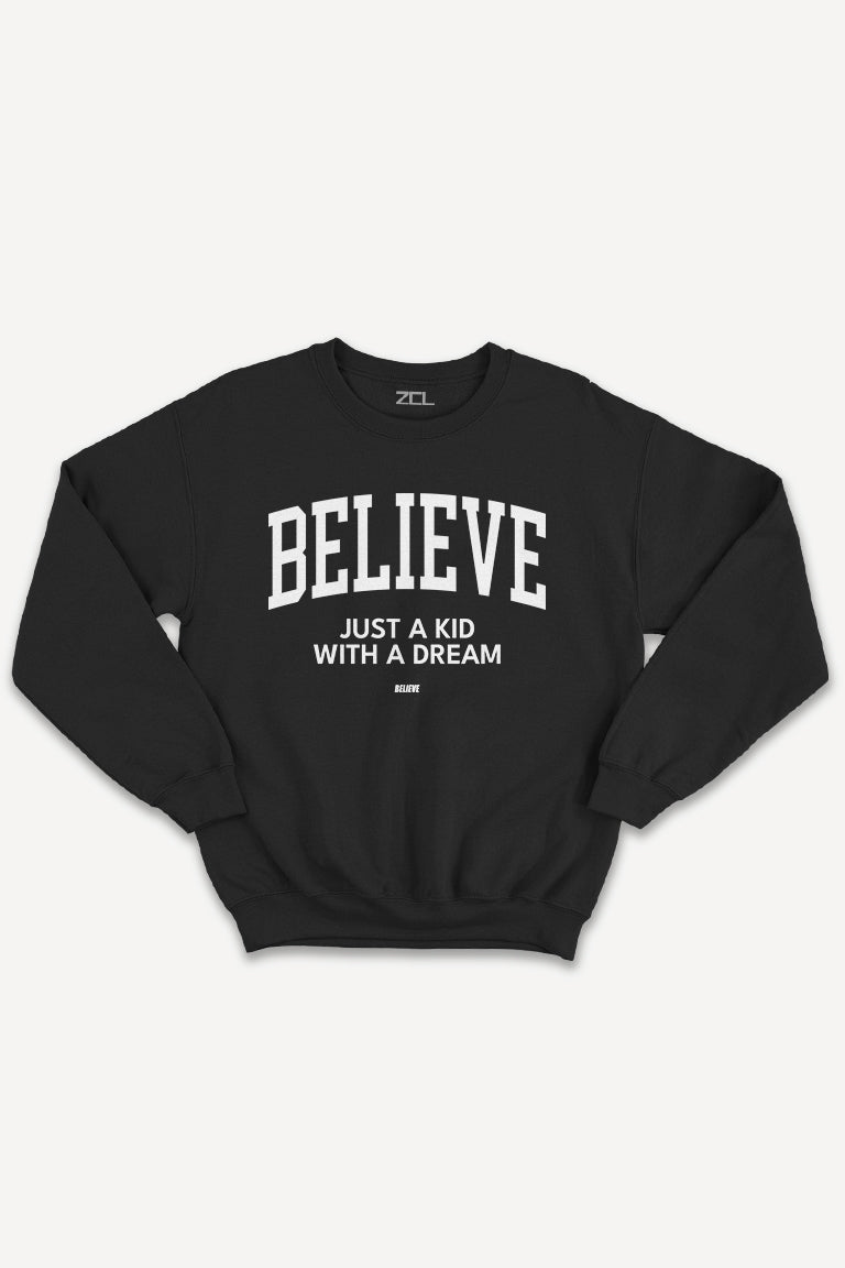 Believe Crewneck Sweatshirt (White Logo) - Zamage