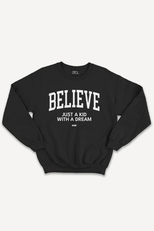Believe Crewneck Sweatshirt (White Logo) - Zamage