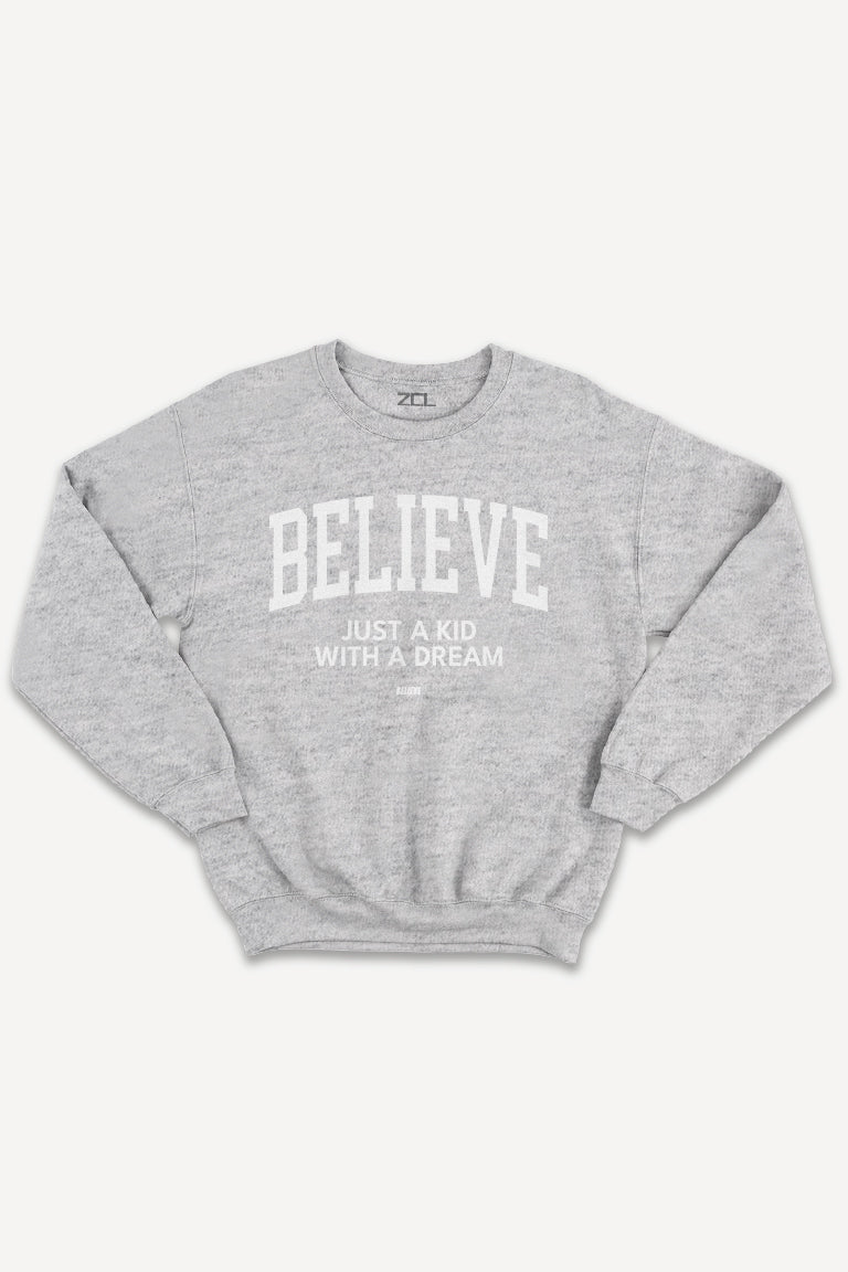 Believe Crewneck Sweatshirt (White Logo) - Zamage
