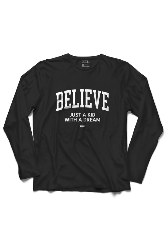 Believe T-shirt met lange mouwen (wit logo)