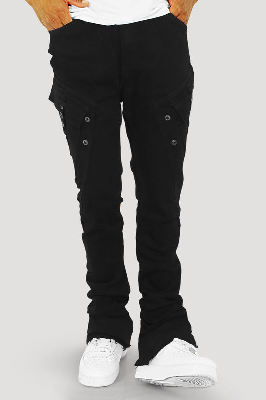 Bend The Block Cargo Stacked Denim (Jet Black) (M8458D) - Zamage