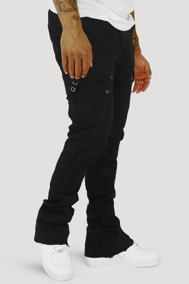 Bend The Block Cargo Stacked Denim (Jet Black) (M8458D) - Zamage