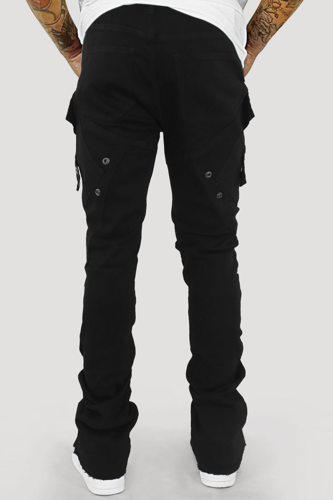 Bend The Block Cargo Stacked Denim (Jet Black) (M8458D) - Zamage