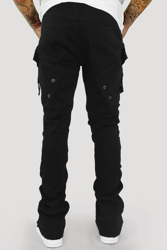 Bend The Block Cargo Stacked Denim (Jet Black) (M8458D) - Zamage
