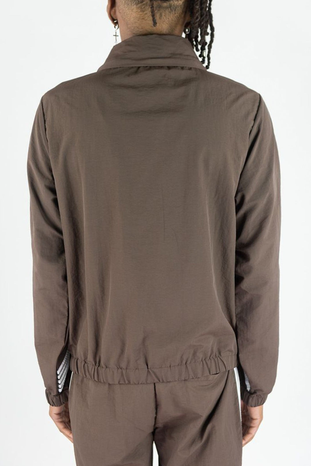 Bent Stripe Nylon Jacket (Brown) - Zamage