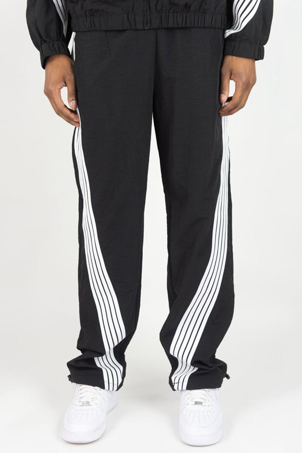 Bent Stripe Nylon Pant (Black) - Zamage