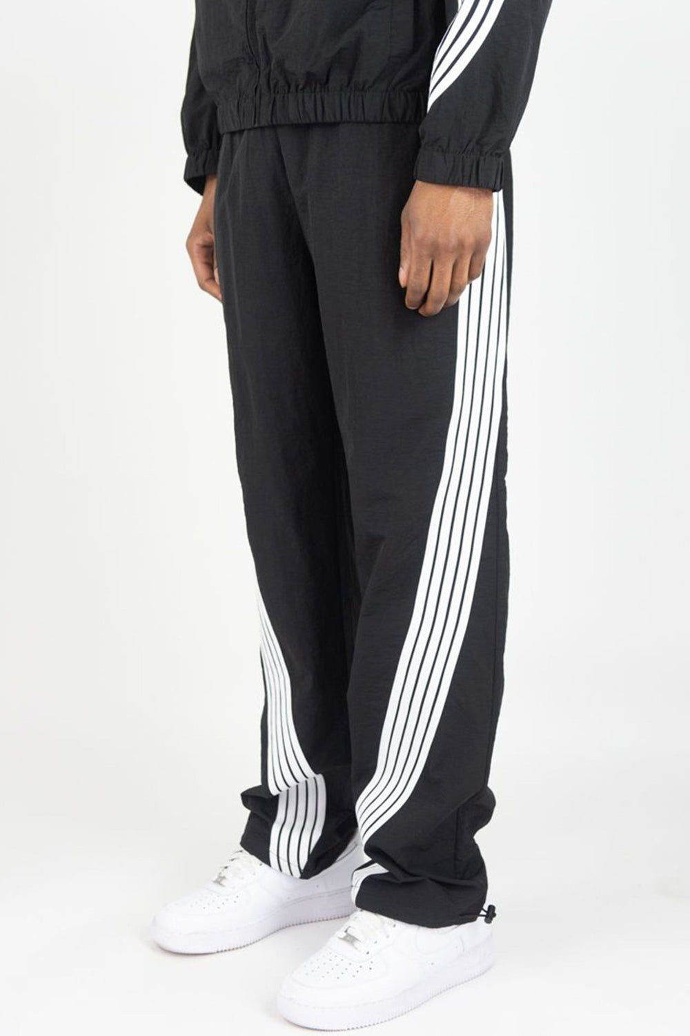 Bent Stripe Nylon Pant (Black) - Zamage
