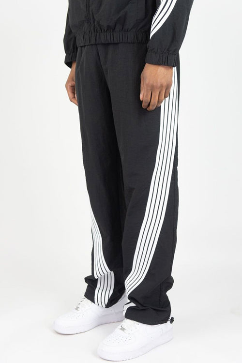 Bent Stripe Nylon Pant (Black) - Zamage